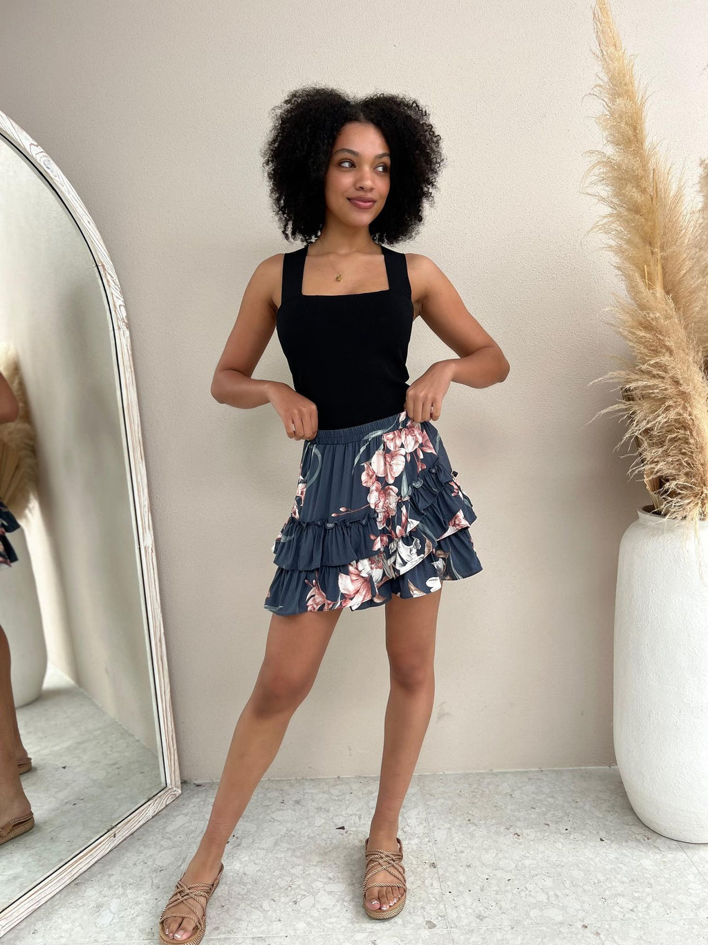 Skirt - Navy Floral